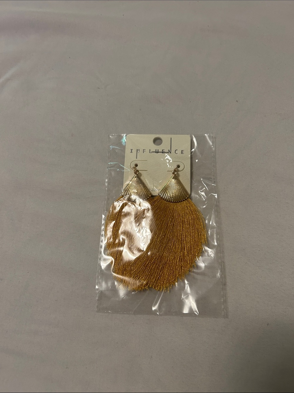 Gold Fringe Fan Drop Earrings